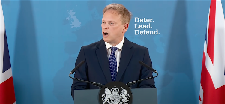 Grant Shapps delivered a speech on Monday morning (Ministry of Defence)